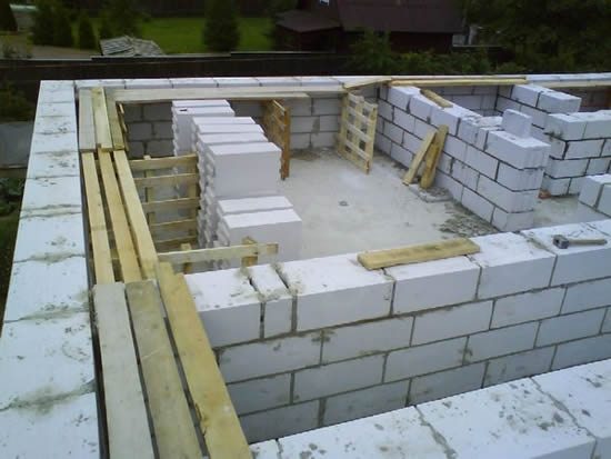 Коробка дома из газобетона